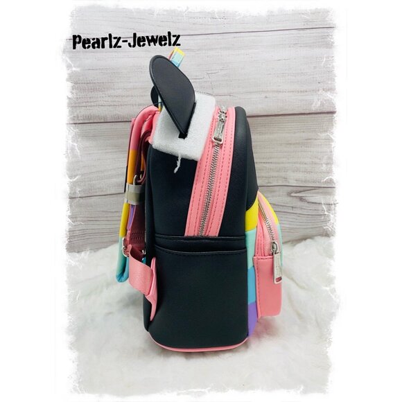 Loungefly Disney Mickey Mouse Pastel Rainbow Figural Cosplay Mini Backpack NWT main image 4